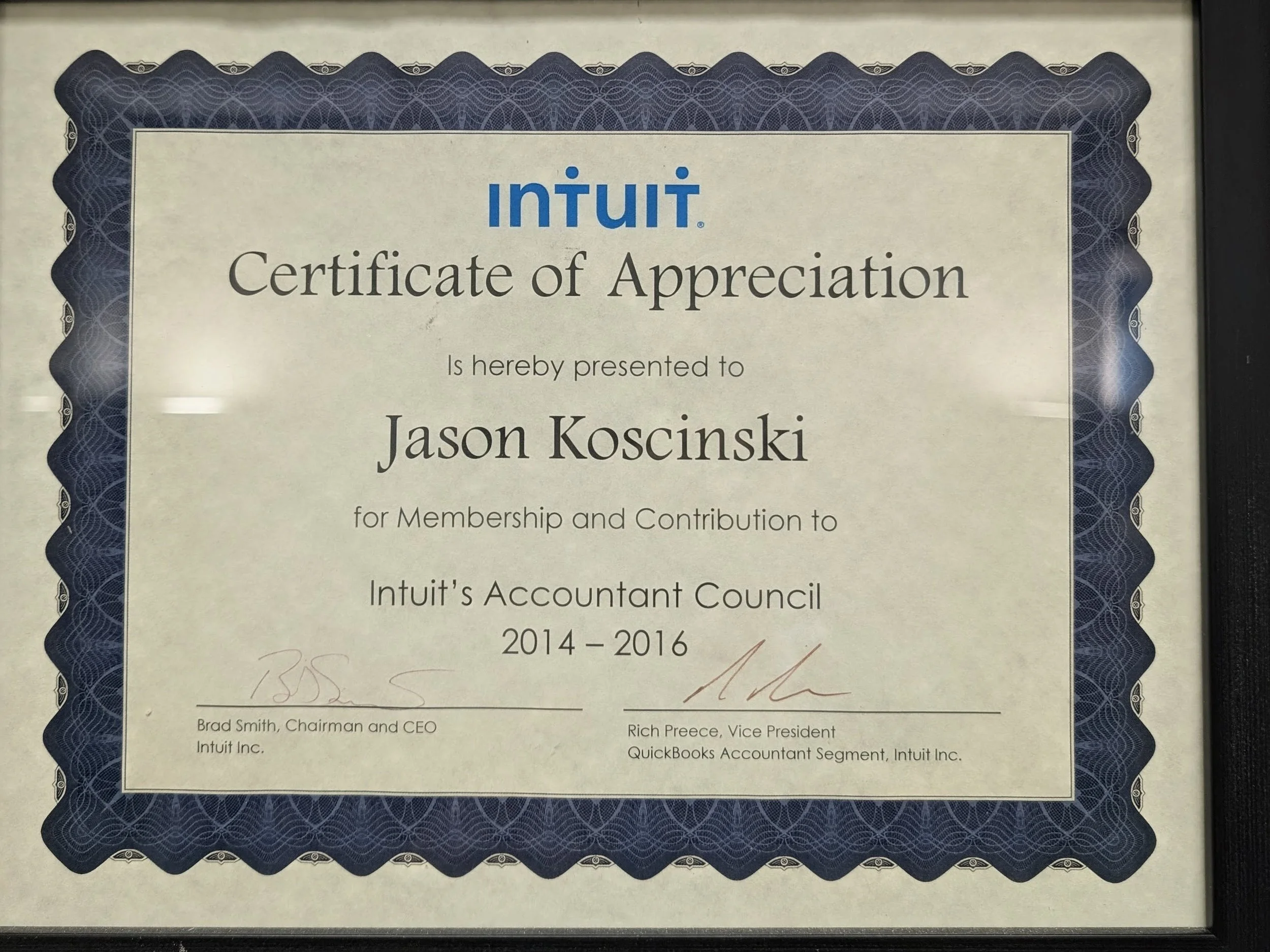 Jason Koscinski — Intuit Accountant Council Member, 2014–2016